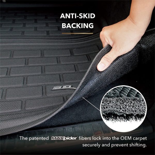 3D Maxpider 17-23 GMC Acadia Kagu Black Behind 3rd Row Cargo Liner Online